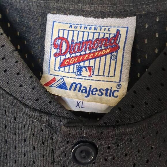 Vintage SF Giants Mesh Black Majestic Jersey Authentic Diamond Made in USA XL - Picture 3 of 8